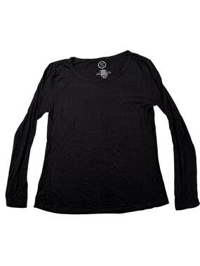 Maurices 24/7 Womens Black Long Sleeve Shirt Size S Rayon Blend Slim Fit Casual